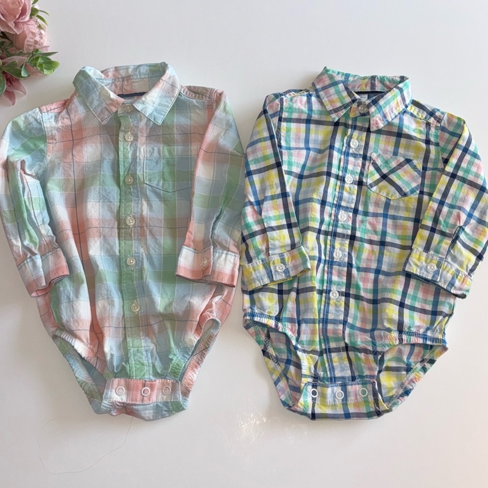 Carter’s 12Month Boys Easter Bodysuit Spring button down onesie Long Sleeve